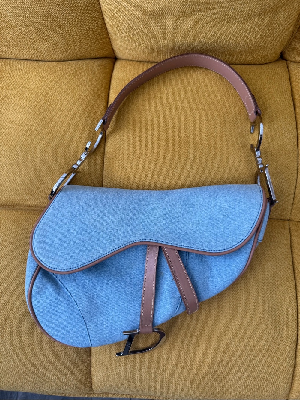 Vintage Christian Dior john galliano denim saddle bag - Picture 1 of 13